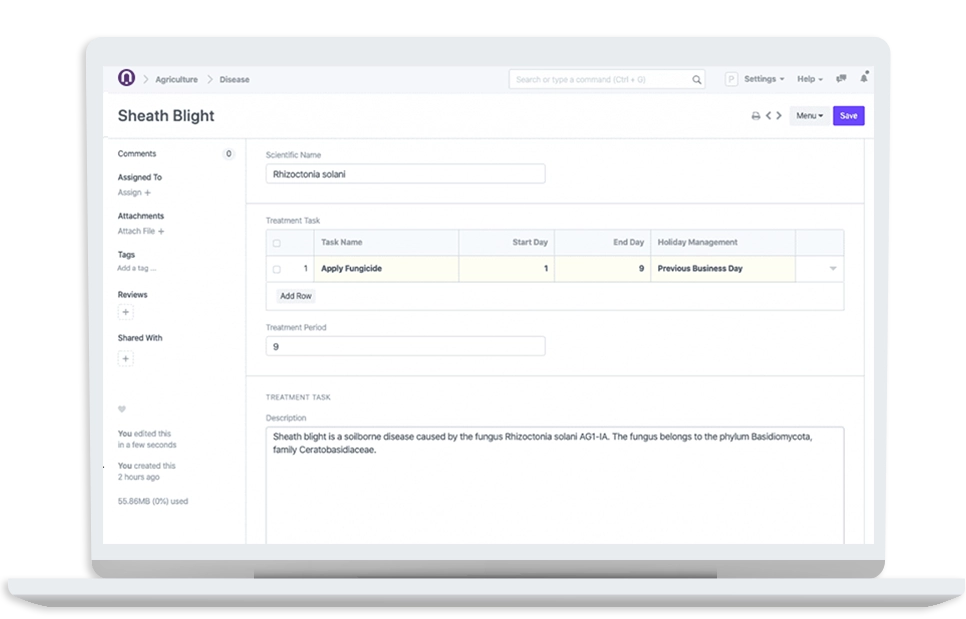 Agriculter ERP system