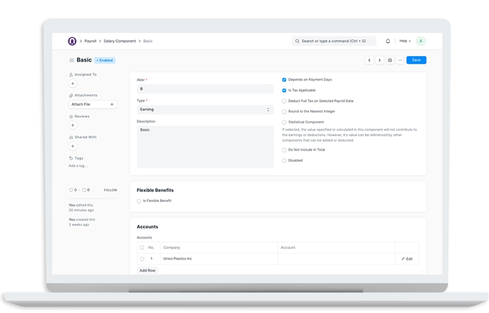 Reformation of periodic structuring and payroll setup